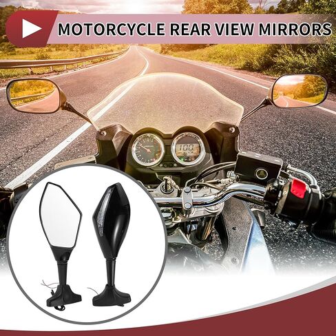 1 مجموعة دراجة نارية مرايا الرؤية الخلفية لسوزوكي GSX-R600 GSX-R750 2003-2017 الجبهة المقود المرايا الأسود الألومنيوم البلاستيك in Kuwait