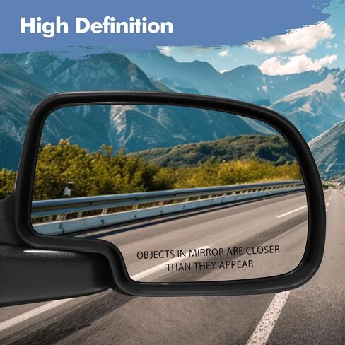PM Auto Driver & Passenger Side Mirror, Left-Right Black Manual Folding Compatible With 2000-2005 GMC Yukon in Kuwait