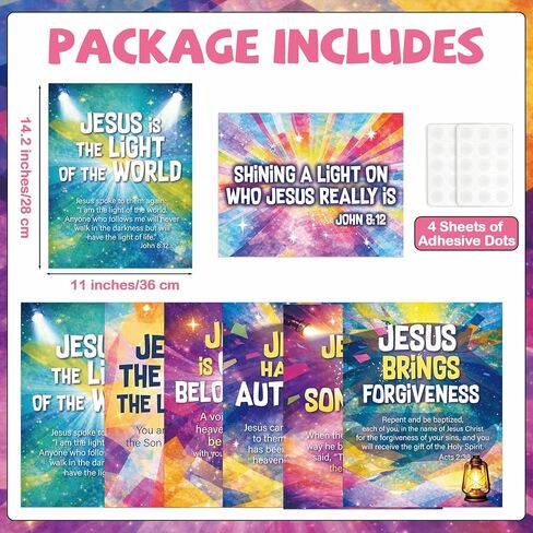 MinFyberd 7PCS Vacation Bible School 2026 Decoration Posters Religious Bible Neon Poster Christain Jesus Lighthouse Posters for Summer Sunday Classroom Church Prayer Room Bulletin Board Wall Decor in Saudi Arabia