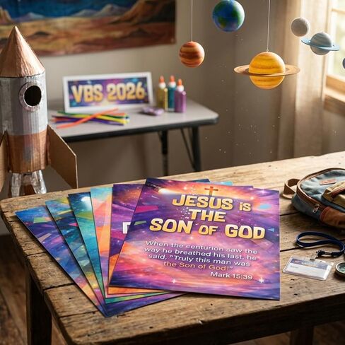 MinFyberd 7PCS Vacation Bible School 2026 Decoration Posters Religious Bible Neon Poster Christain Jesus Lighthouse Posters for Summer Sunday Classroom Church Prayer Room Bulletin Board Wall Decor in Saudi Arabia