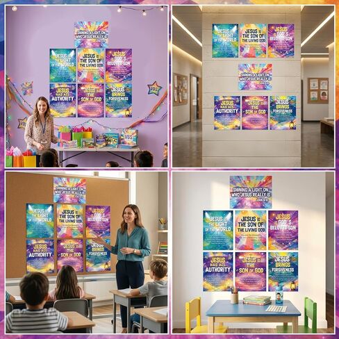MinFyberd 7PCS Vacation Bible School 2026 Decoration Posters Religious Bible Neon Poster Christain Jesus Lighthouse Posters for Summer Sunday Classroom Church Prayer Room Bulletin Board Wall Decor in Saudi Arabia