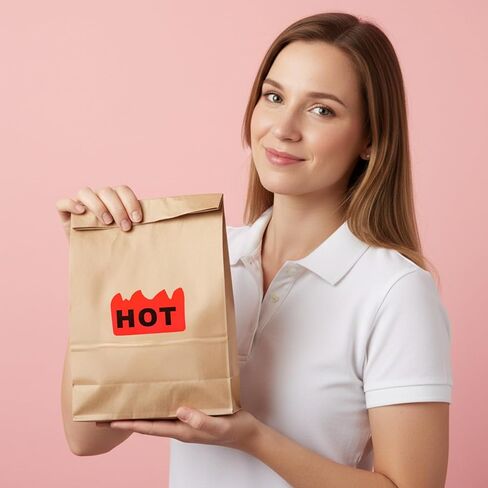 500 قطعة من ملصقات Rave Hot للمهرجانات الموسيقية، 2 × 1.2 بوصة مقاومة للماء فلورسنت أحمر حار لهب النار على شكل ملصقات علامات للمطاعم ومحلات السوبر ماركت والمتاجر والصلصة الحارة in Kuwait