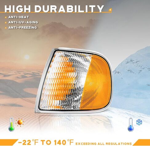 WEELMOTO Signal Light Replacement Compatible with 1997-2003 FORD F-150 F-250 Expedition OE Parking Corner Turn Signal Marker Light 97-03 Driver Side Left Does NOT fit models produced before July 1996 in Saudi Arabia