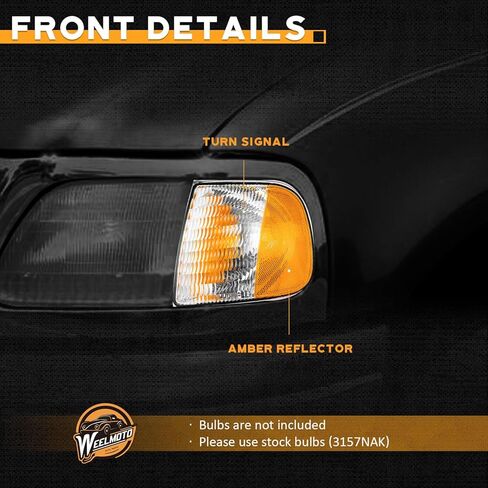 WEELMOTO Signal Light Replacement Compatible with 1997-2003 FORD F-150 F-250 Expedition OE Parking Corner Turn Signal Marker Light 97-03 Driver Side Left Does NOT fit models produced before July 1996 in Saudi Arabia