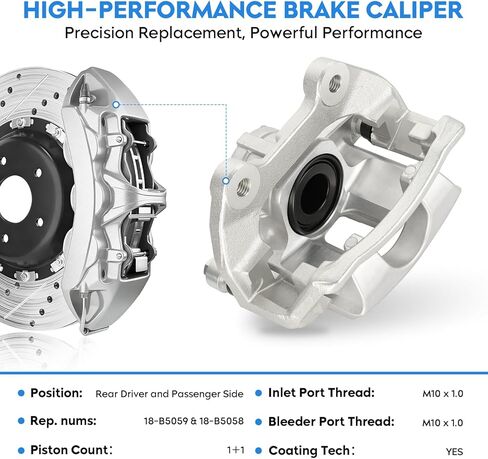 Rear Disc Brake Calipers for Chevy Traverse 2009-2017, for GMC Acadia 2007-2016. for Buick Enclave 08-17, for Cadillac XTS 13-18, for Saturn Outlook 07-10, Replace# 18-B5058 18-B5059, 2PCS w/Bracke in Kuwait
