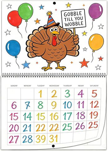 Customizable Blank Wall Calendar 12 Month Monthly Planner, Spiral Bound Hanging Calendar with Blank Top Area for Photos Stickers DIY Art, Thick Writeable Paper for Home Office Family Organizer in Saudi Arabia