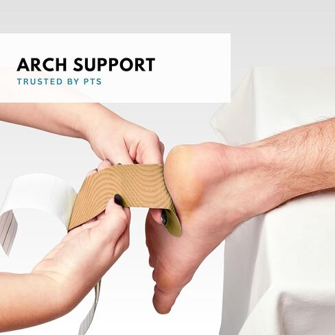 PF - Plantar Fasciitis Pain Relief Tape | 20 Count | Precut Kinesiology Tape for Plantar Fasciitis | Hypoallergenic and Sweatproof (Nude) in Saudi Arabia