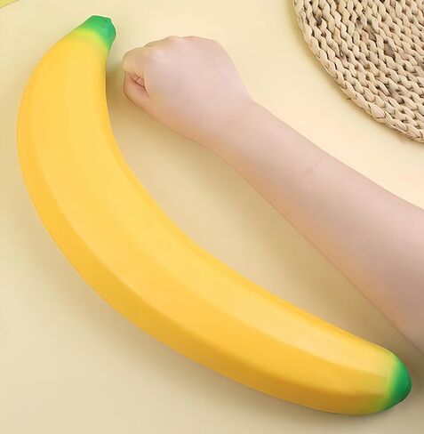Big Taba Squishy Banana - ألعاب الموز الإسفنجية القابلة للتمدد مقاس 17 بوصة - لعبة تخفيف التوتر الحسية الواقعية فائقة النعومة والممتعة للأطفال والكبار | هدايا الحفلات، ألعاب مكتبية مهدئة in Kuwait