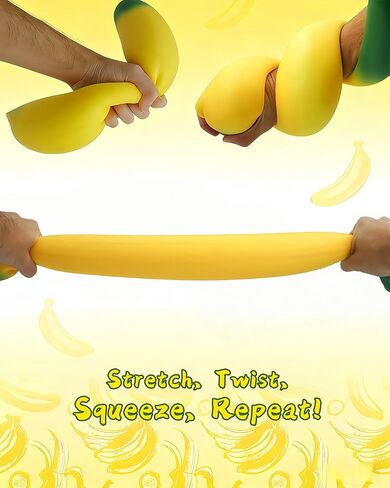 Big Taba Squishy Banana - ألعاب الموز الإسفنجية القابلة للتمدد مقاس 17 بوصة - لعبة تخفيف التوتر الحسية الواقعية فائقة النعومة والممتعة للأطفال والكبار | هدايا الحفلات، ألعاب مكتبية مهدئة in Kuwait