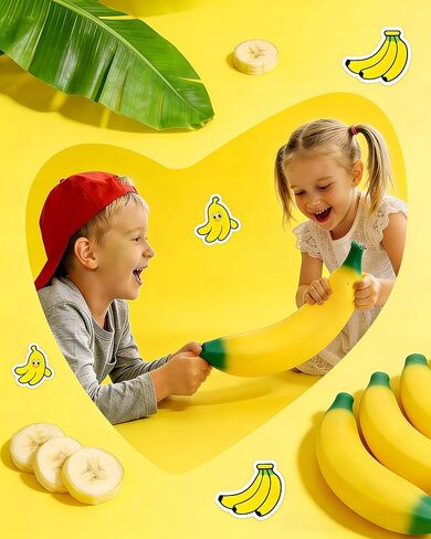 Big Taba Squishy Banana - ألعاب الموز الإسفنجية القابلة للتمدد مقاس 17 بوصة - لعبة تخفيف التوتر الحسية الواقعية فائقة النعومة والممتعة للأطفال والكبار | هدايا الحفلات، ألعاب مكتبية مهدئة in Kuwait