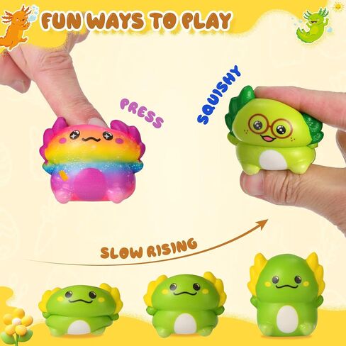 24 Pack Axolotl Slow Rising Squishy Squeeze Toys Stress Relief Fidget Toys for Kids Boys Girls Party Favors Birthday Gifts, Classroom Prizes Goodie Bag in Saudi Arabia