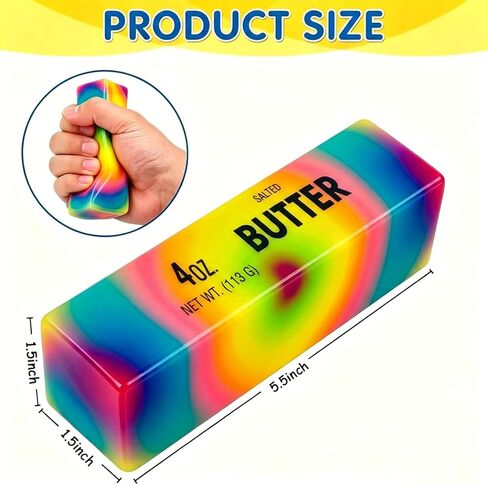 2PCS Butter Squishy, Slow Rising Squeeze Toys, New Realistic Butter Stick Squishy for Adults Anxiety and Stress Relief, Soft Fidget Toys Stress Balls, Sensory Desk Toy & Gift for Home Office School in Kuwait