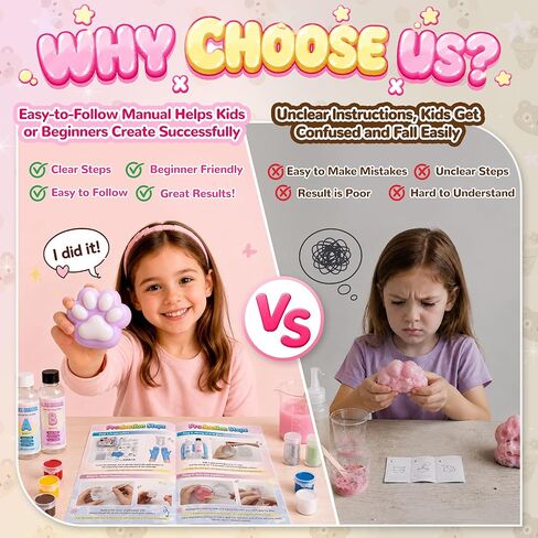 Funewest Taba Squishy Kit, Beginner-Friendly DIY Squishy Making Kits with Liquid Silicone and Molds, Make Your Own Soft Sensory Squishies, Flex Rubber Craft Gifts for Kids Girls 8-12 in Saudi Arabia