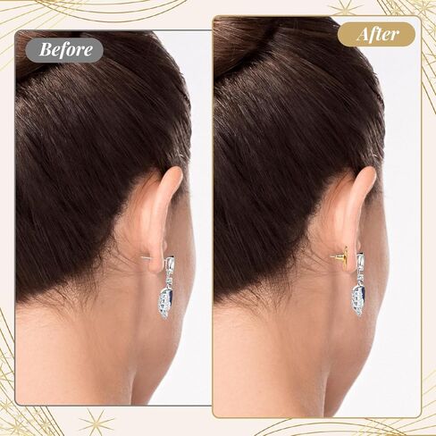 6 Pcs Earring Lifters Backs for Droopy Ears, Adjustable Secure Earring Lifters Backs for Heavy Earrings Locking Earring Replacement(4 Silver and 2 Gold) in Kuwait