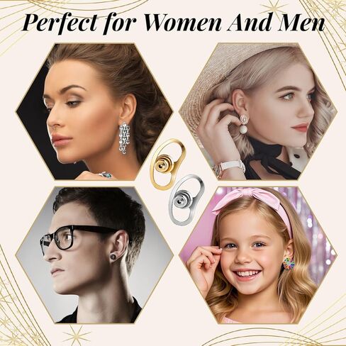 6 Pcs Earring Lifters Backs for Droopy Ears, Adjustable Secure Earring Lifters Backs for Heavy Earrings Locking Earring Replacement(4 Silver and 2 Gold) in Kuwait