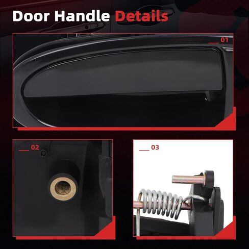 cciyu Exterior Door Handle Set - Rear Driver Left Black (1pc) Compatible with 1995-1999 for Toyota for Avalon, Replaces Part Numbers 69240AC010C0 | Durable & Easy Installation in Kuwait