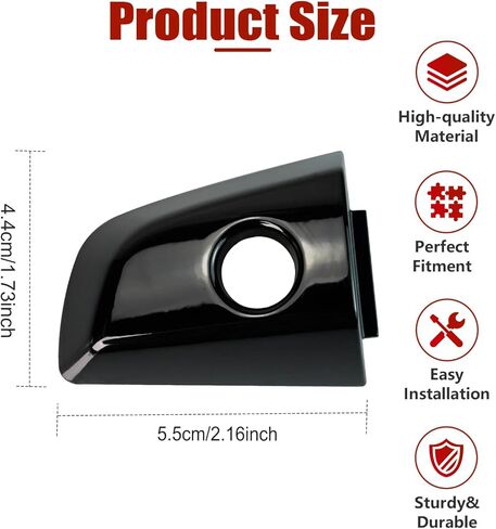 Front Left Outer Door Handle Lock Cylinder Cover Driver Side w/Hole for Honda CR-V 2017-2022，#72187-TLC-A11(Black) in Saudi Arabia