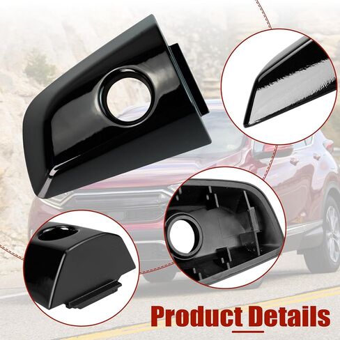 Front Left Outer Door Handle Lock Cylinder Cover Driver Side w/Hole for Honda CR-V 2017-2022，#72187-TLC-A11(Black) in Saudi Arabia