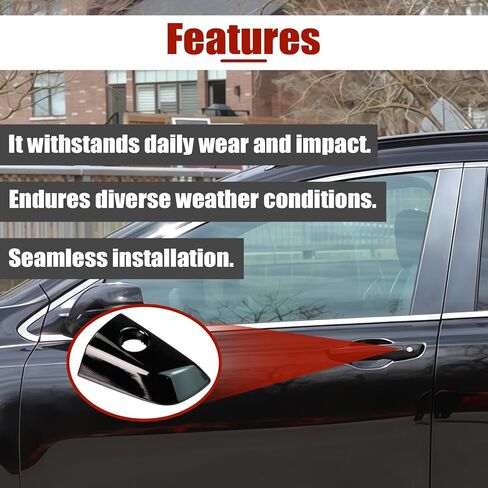 Front Left Outer Door Handle Lock Cylinder Cover Driver Side w/Hole for Honda CR-V 2017-2022，#72187-TLC-A11(Black) in Saudi Arabia