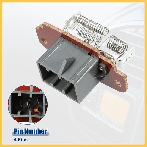 HVAC Blower Motor Resistor Heater Fit for Ford for Ranger for Ford Explorer 1995-2001 NO.4L5Z19A706AA - Pack of 1 Silver Tone Auto Replacement Parts in Kuwait