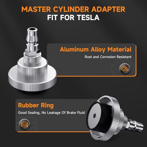 FOXWELL Master Cylinder Bleeder Adapter Compatible with Tesla Model 3 Vehicles, Aluminum Professional Brake Bleeder Adapter in Kuwait