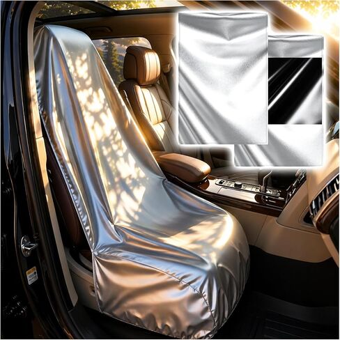 Car Seat Sun Shade Cover,Titanium Silver Front Seat Covers for Cars with Foldable Design,Portable Car Seats Shade for Dust Protection & Heat Blocking & Temperature Reduction in Kuwait