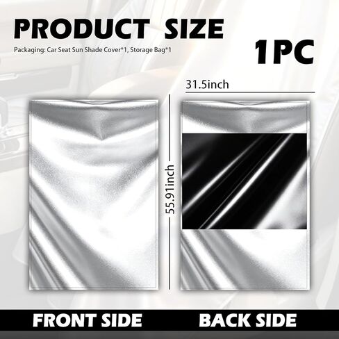 Car Seat Sun Shade Cover,Titanium Silver Front Seat Covers for Cars with Foldable Design,Portable Car Seats Shade for Dust Protection & Heat Blocking & Temperature Reduction in Kuwait