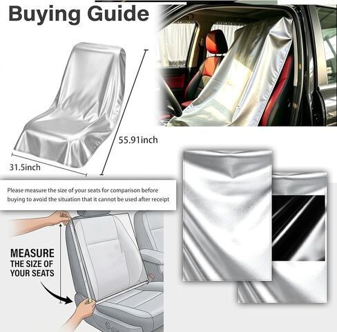 Car Seat Sun Shade Cover,Titanium Silver Front Seat Covers for Cars with Foldable Design,Portable Car Seats Shade for Dust Protection & Heat Blocking & Temperature Reduction in Kuwait