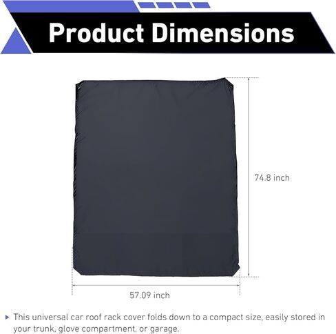 Car Top Roof Rack Cover, Waterproof Rooftop Cargo Luggage Rain Shield with Adjustable Drawstring, Outdoor Travel Storage Protector, Universal for Most Cars, Trucks, SUVs (Black) in Kuwait