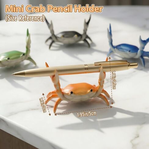 6 Pcs Crab Pen Holder for Desk, Weightlifting Crab Pen Stand Storage Rack, Desktop Decoration, Crab Shaped Pencil Holder, Funny Gift & Birthday Party Supplies for Office, School and Home in Saudi Arabia