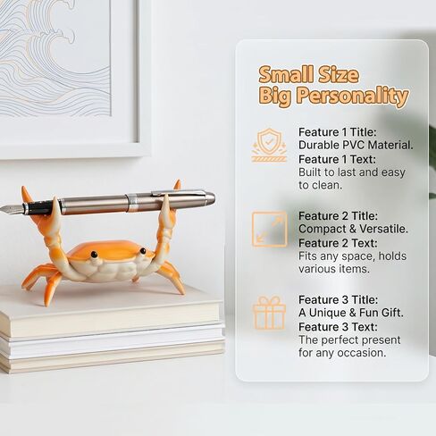 6 Pcs Crab Pen Holder for Desk, Weightlifting Crab Pen Stand Storage Rack, Desktop Decoration, Crab Shaped Pencil Holder, Funny Gift & Birthday Party Supplies for Office, School and Home in Saudi Arabia