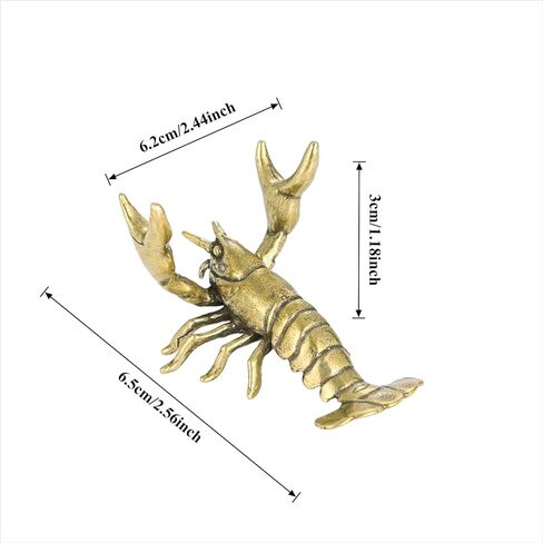 2Pcs Lobster Pen Holder,Funny Weightlifting Lobster Desk Figurine,Vintage Brass Lucky Lobsters Sculpture Animal Decor for Office Home Display Bookshelf Decorations (2) in Saudi Arabia