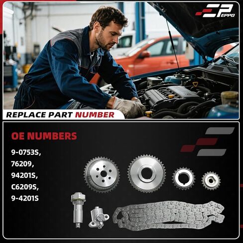 9-4201S Timing Chain 76209, 94201S, C6209S, 9-0753S Fit for Chevrolet Malibu Equinox Buick Pontiac SAAB Saturn 2008-2015 L4 2.0L 2.2L 2.4L DOHC in Saudi Arabia