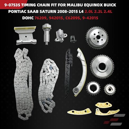 9-4201S Timing Chain 76209, 94201S, C6209S, 9-0753S Fit for Chevrolet Malibu Equinox Buick Pontiac SAAB Saturn 2008-2015 L4 2.0L 2.2L 2.4L DOHC in Saudi Arabia