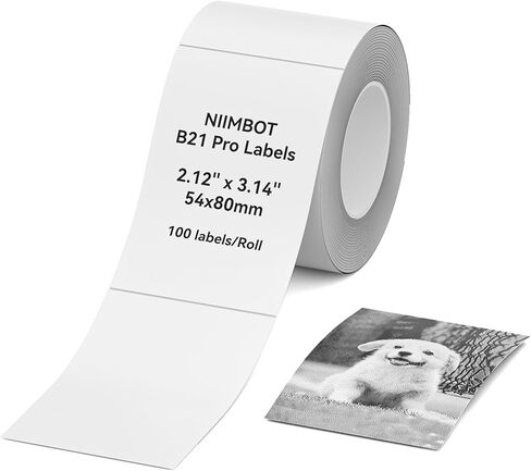 ملصقات صور NIIMBOT لصانع الملصقات B21 Pro/B1 Pro/B2 Pro، 2.13 بوصة × 3.15 بوصة (54 × 80 مم)، ورق صور حراري، فكرة لملصق الصور، الحرف اليدوية، ملاحظات الدراسة، هدية، ملصقات للمجلات، أبيض in Kuwait