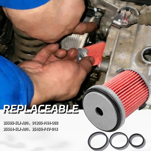 Automatic Transmission Filter & Transmission O-Ring Compatible with Honda Odyssey CR-V Pilot Accord TL RDX RLX MDX TSX Replace OE 25450-P4V-013 High Density Material in Kuwait