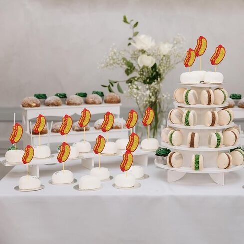 Hotdog Decorations, 24pcs Hotdog Cupcake Toppers Hot Dog Day Fast Food Decorations Hot Dog Birthday Hotdog Bar Party Supplies for Food Themed Party Baby Shower in Saudi Arabia