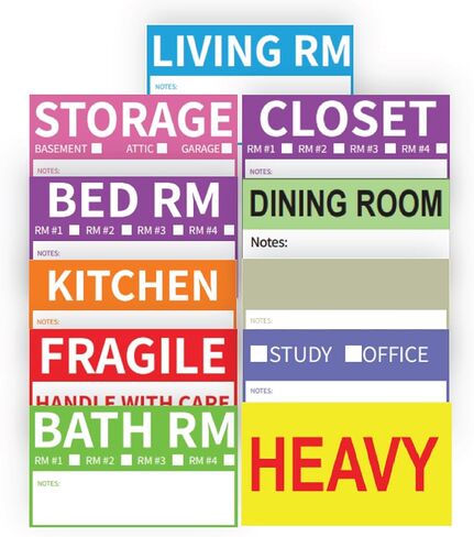 AIPackNFind 300 Count 3.4x2 Moving Labels for 1-4 Bedroom – Color Coded Stickers for Packing Boxes – 11 Room Designs – Waterproof & Tear Resistant – Removable Adhesive – Blank Labels for Custom Notes in Saudi Arabia