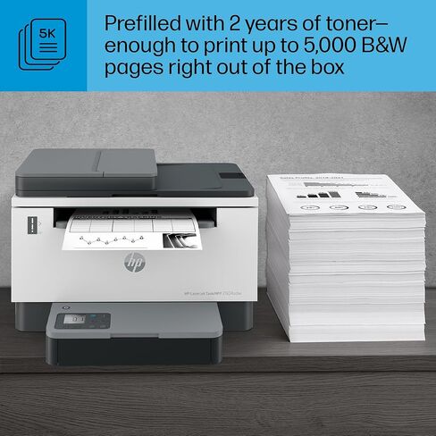طابعة HP LaserJet-Tank MFP 2604sdw اللاسلكية بالأبيض والأسود مملوءة مسبقًا بما يصل إلى عامين من حبر HP الأصلي (381V1A) (متجدد) in Kuwait