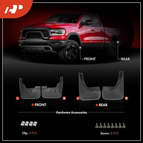 أغطية طين ممتازة متوافقة مع سيارة دودج جورني 2011-2020 SUV، لا تحتاج إلى حفر، واقيات طين مع ملحقات الأجهزة، مجموعة من 4 قطع أمامية وخلفية in Kuwait