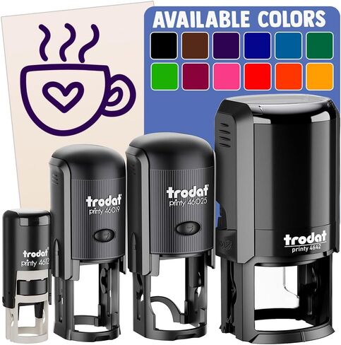 Steaming Hot Coffee Mug Cup with Heart Self-Inking Rubber Stamp Ink Stamper for Stamping Crafting Planners - 1/2 Inch Mini - Black Ink in Kuwait