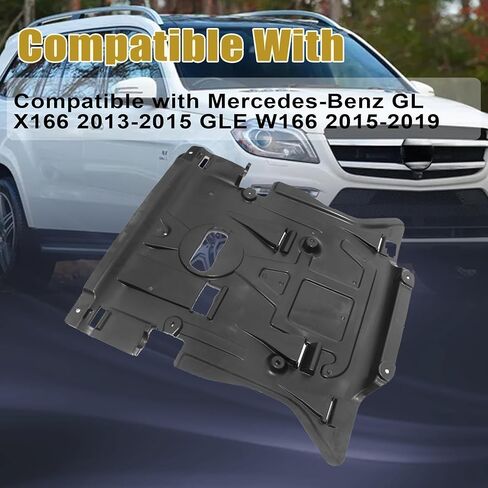 GXARTS Black Engine Splash Shield Guard 1665200723 متوافق مع Mercedes-Benz GL X166 2013-2015 GLE W166 2015-2019 in Saudi Arabia