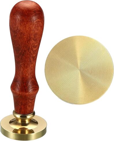 30mm Round Blank Wax Seal Stamp, Removable Brass Head Without Carving Wooden Handle Retro for Envelope Invitation Wine Packing Gift Wrapping in Kuwait
