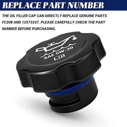 Engine Oil Filler Cap Replacement, automotive oil cap Compatible with GM 1992-2018 1994-2011 Chevrolet GMC Cadillac Buick Oldsmobile Pontiac Hummer Saab Isuzu, Replaces OEM #FC208, 12573337 in Saudi Arabia