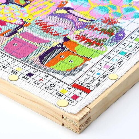8-Pcs Wooden Needlepoint Stretcher Bars Kit - Includes 6" & 8" Sizes, 40 Thumb Tacks, Storage Box & Tack Remover for Embroidery, Cross Stitch & Canvas Art Supplies (Natural-8pcs) in Saudi Arabia