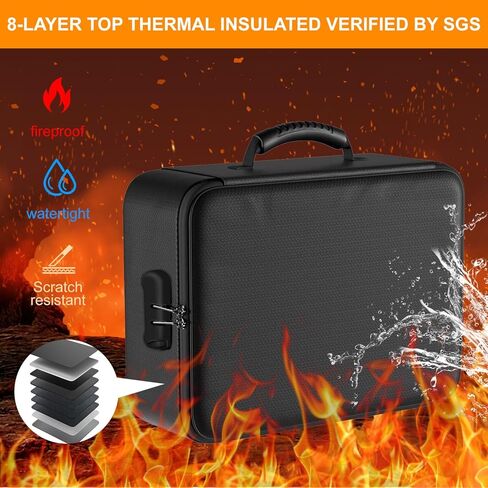Fireproof Document Box, Multi-Layer Heat Insulated Fire and waterproof office bag with lock，Portable family outdoor travel bags are suitable for storing important documents and valuable. in Saudi Arabia