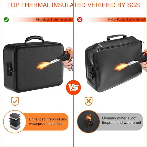 Fireproof Document Box, Multi-Layer Heat Insulated Fire and waterproof office bag with lock，Portable family outdoor travel bags are suitable for storing important documents and valuable. in Saudi Arabia