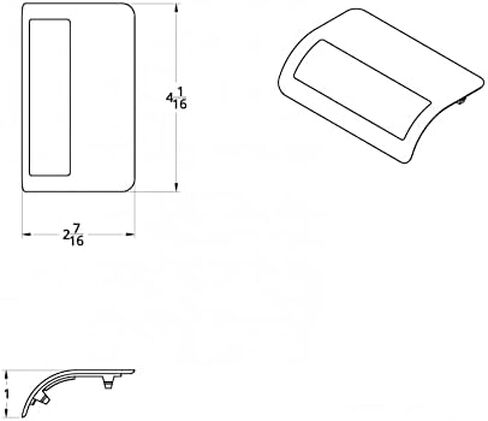 C2W Red Passenger Door Pocket Light Lens Models 379 389 388 386 compatible with Peterbilt 2006+ in Kuwait