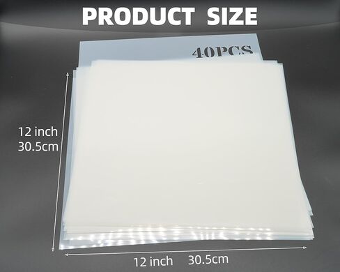 40PCS 5mil Blank Mylar Stencil Sheets,12X12 inch Milky Translucent PET Blank Stencils Sheets,Template Material for Cutting Machines, Laser Cutting, Food-Safe Craft Plastic in Saudi Arabia