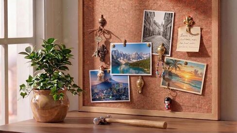 DIY HARDWARE- 20PCS Metal Push Pin Hangers, Decorative Thumb Tacks for Wall Hanging, Renter Friendly Gold and Bronze Picture Hooks for Wood, Cork, Fabric Walls with Storage Box in Saudi Arabia